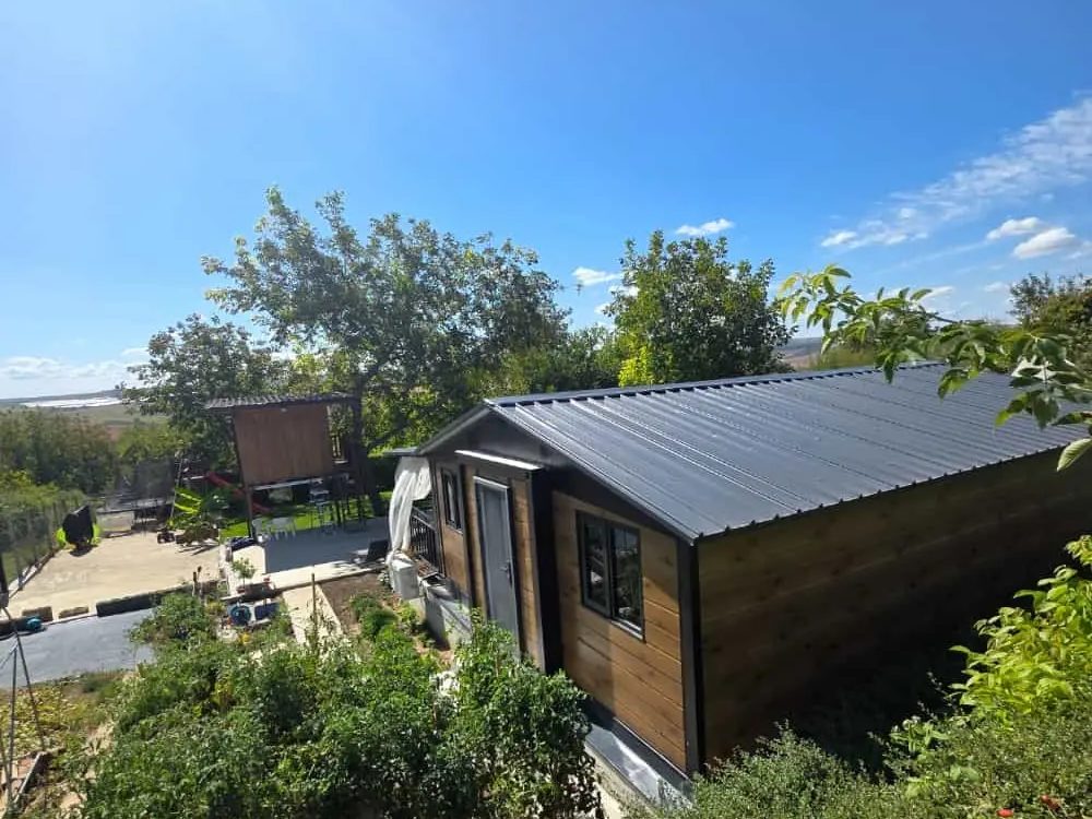 A hillside home in Bulgaria on a 20 ft wing-expandable unit